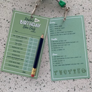 Custom Bar Golf Scorecards (Digital File)