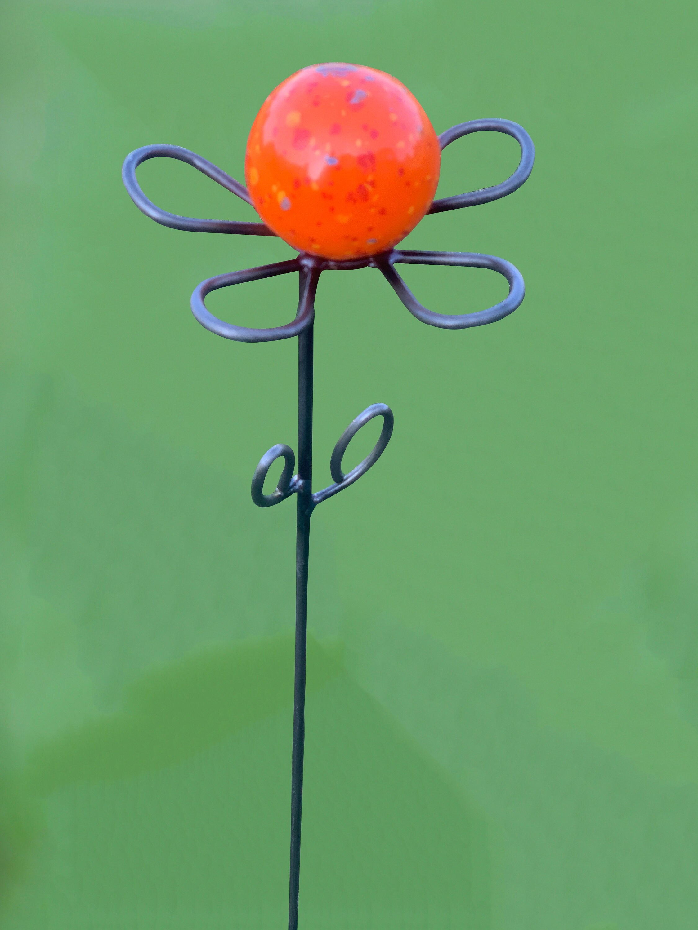 Flor estaca de jardín de flores incluye bola de cerámica de | Etsy