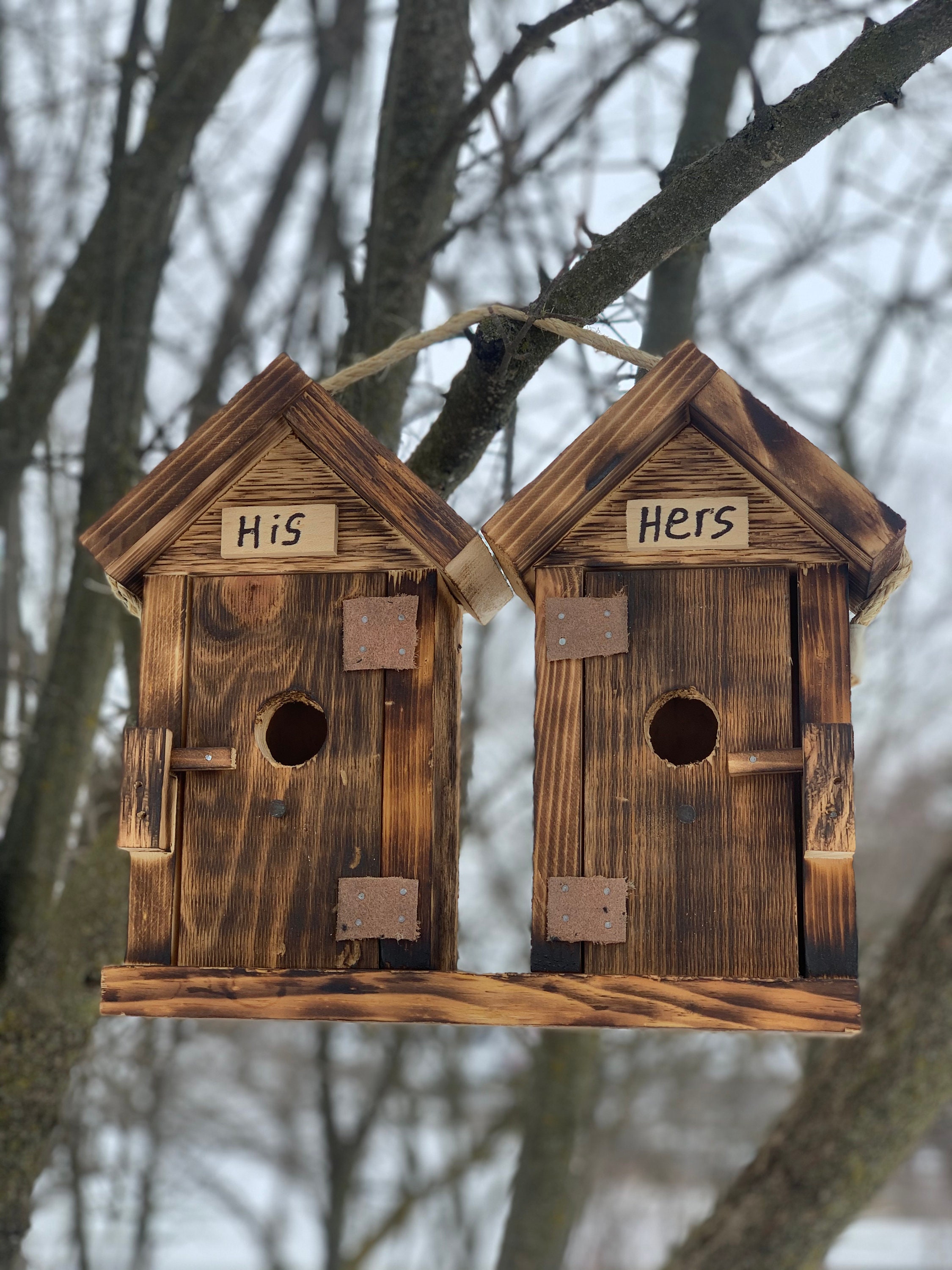 Rustic Outhouse Birdhouse Birdhouse Amish Handmade Etsy