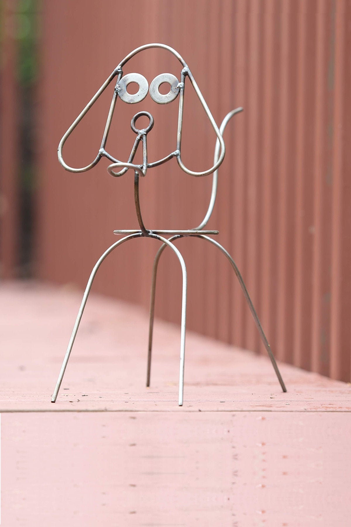 Whimsical Dog Flower PotDog Metal Yard Sculpture Dog Garden Etsy