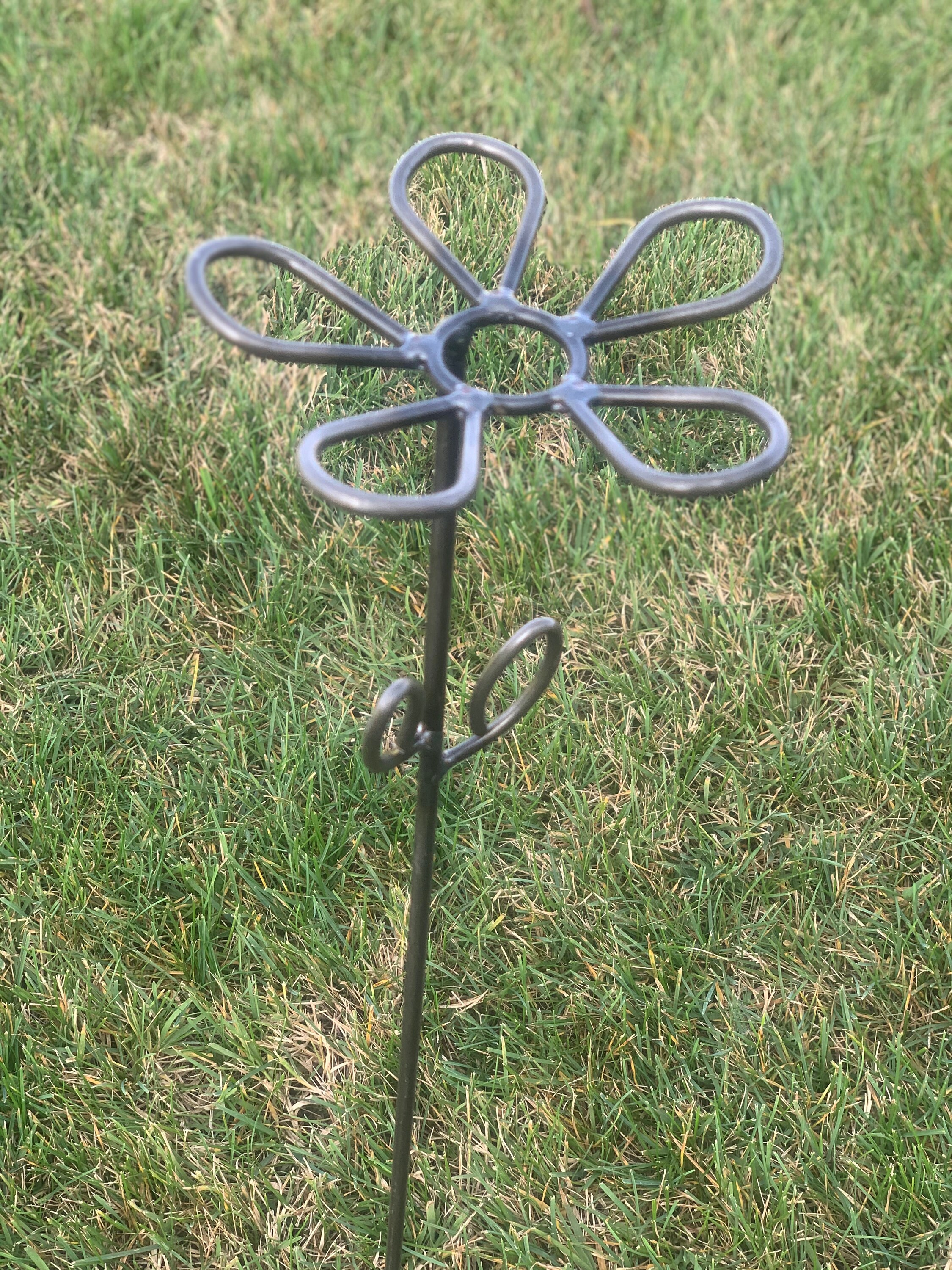 Flor estaca de jardín de flores incluye bola de cerámica de | Etsy