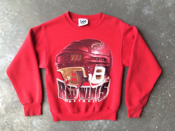 Vintage 80's Detroit Red Wings Sweatshirt, Medium… - image 1