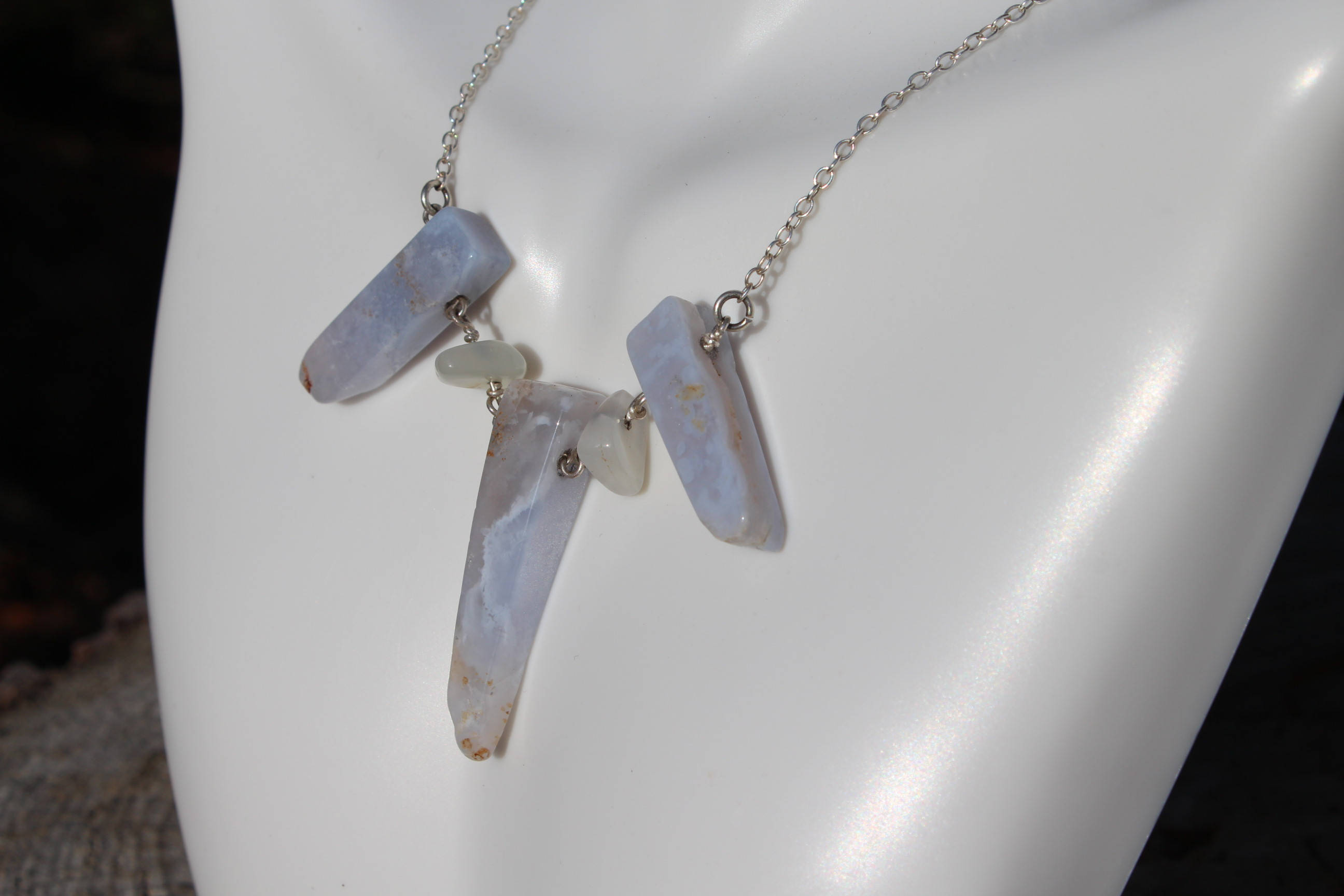 Primal Feminine Blue Lace Agate and Moonstone Set PFS4422