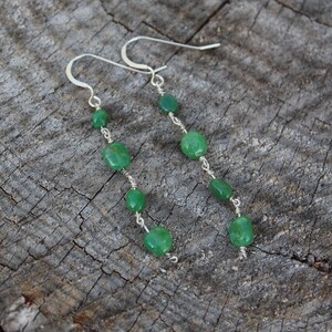 Australian Chrysoprase Drop Link Earrings ACE2233