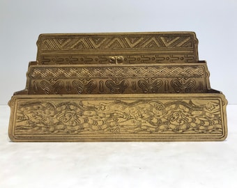 Tiffany Studios Modernist Gilt Bronze Letter Holder Mid Century Modern