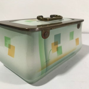 Bauhaus Suprematism Hinged Ceramic Box with Brass Hardware image 7