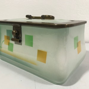 Bauhaus Suprematism Hinged Ceramic Box with Brass Hardware image 2