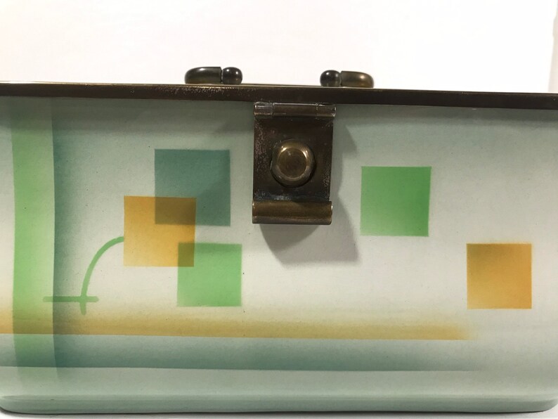 Bauhaus Suprematism Hinged Ceramic Box with Brass Hardware image 5