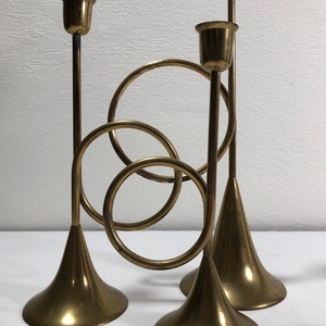 Modernist Brass Candle Holder Mid Century Modern image 6