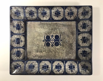 Michael Andersen Persia Crackle Glaze Tray Denmark Mid Century Modern