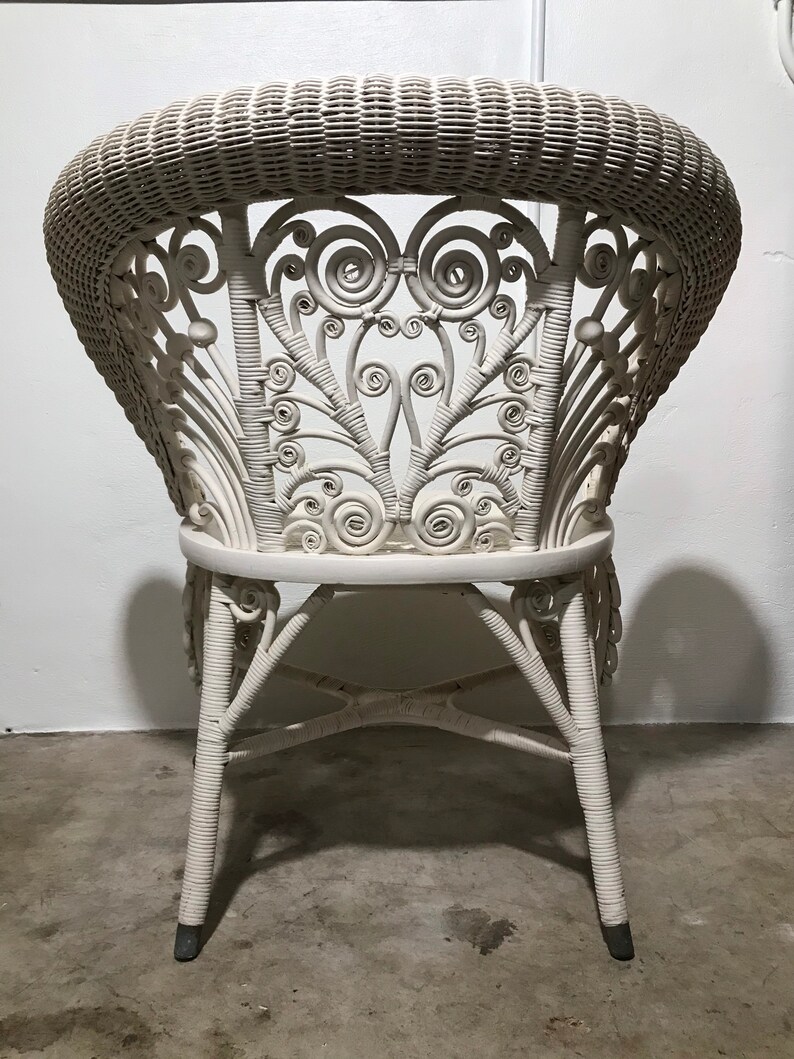 Original Victorian Peacock Wicker Rattan Chairs Mid Century Etsy