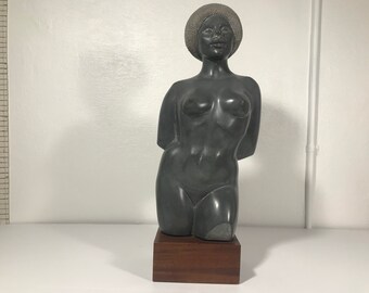 Large Soapstone Expressionist Sculpture Mid Century Modern