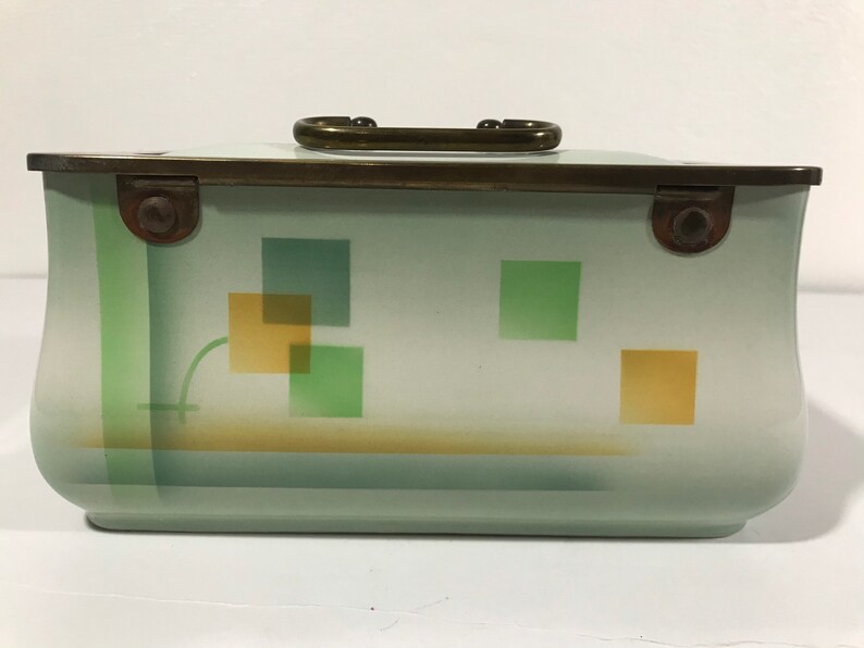 Bauhaus Suprematism Hinged Ceramic Box with Brass Hardware image 6