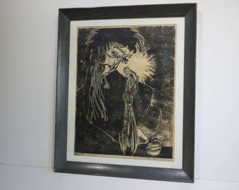 Abstract Wood Block Laurence Donovan 1963 Mid Century Modern
