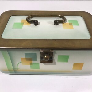 Bauhaus Suprematism Hinged Ceramic Box with Brass Hardware image 8