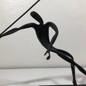 Modernist Steel Sculpture Javelin Thrower Signed Mid Century Modern image 4