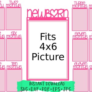 First Year Picture Banner, Baby's First Year Banner, Picture Banner svg, 4x6 Printable Picture Banner, cut file, silhouette cameo, cricut