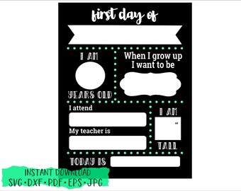 First Day of School Sign, First Day Board, svg, cut file, silhouette cameo, cricut