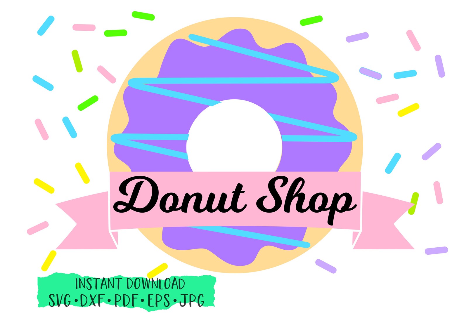 Donut Shop Sign Donut Shoppe Sign Doughnut svg cut file Etsy