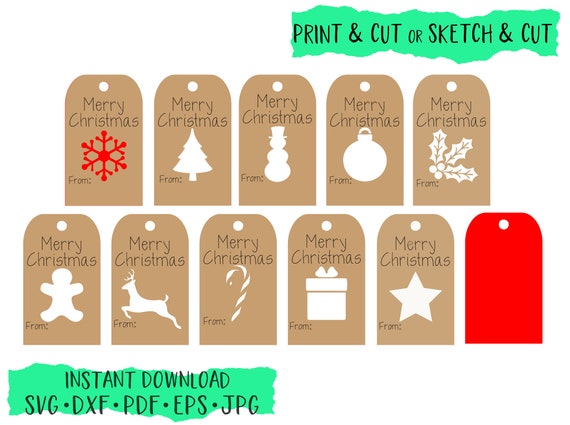 Printable Christmas Gift Tag for Print and Cut