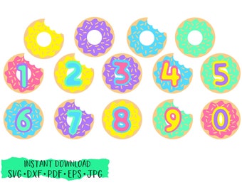 Donut Cupcake Toppers, Donut Birthday, Doughnut SVG, cut file, silhouette cameo, cricut
