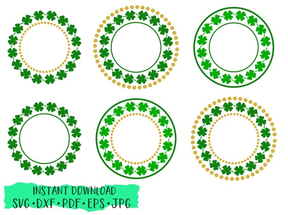 Download St Patrick S Day Monogram Svg Clover Circle Monogram Etsy