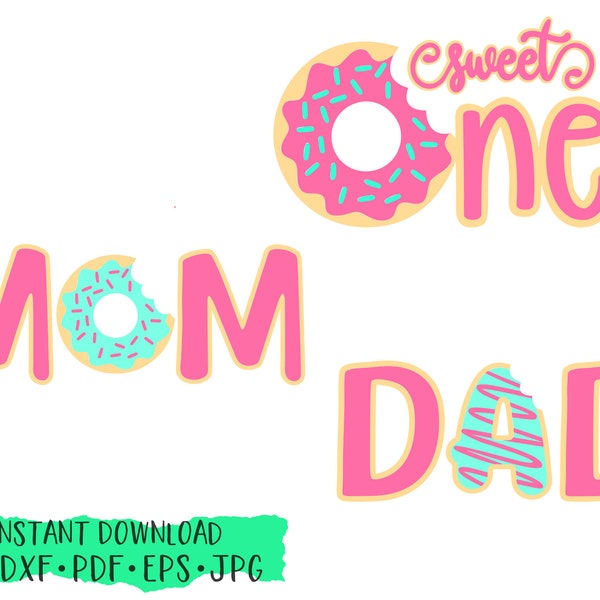 Sweet One Donut, Donut Birthday, Doughnut SVG, Donut Family Shirts, Mom Dad Child First Birthday Shirt, cut file, silhouette cameo, cricut
