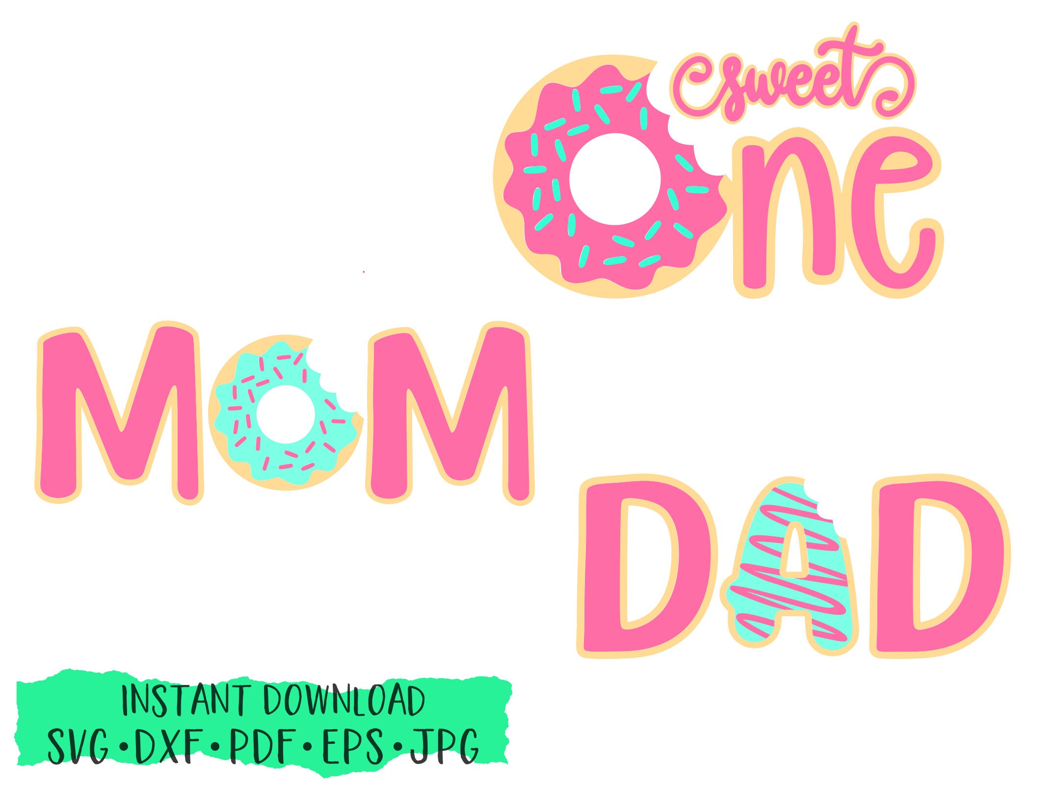 Download Sweet One Donut Donut Birthday Doughnut Svg Donut Family Etsy