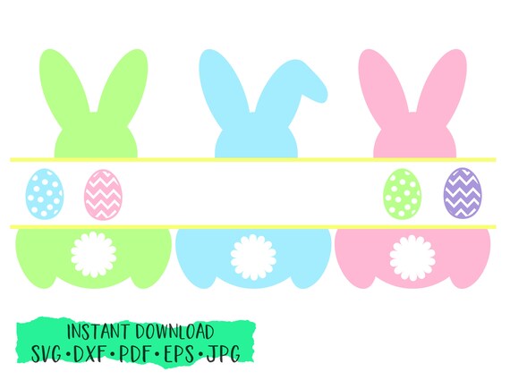 Download Easter Bunny Svg Bunny Split Monogram Easter Basket Decal Silhouette Cameo Cricut Easter Cut File