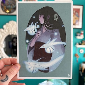 Kikyou Mini Print, Anime Girl Art (5x7 in)