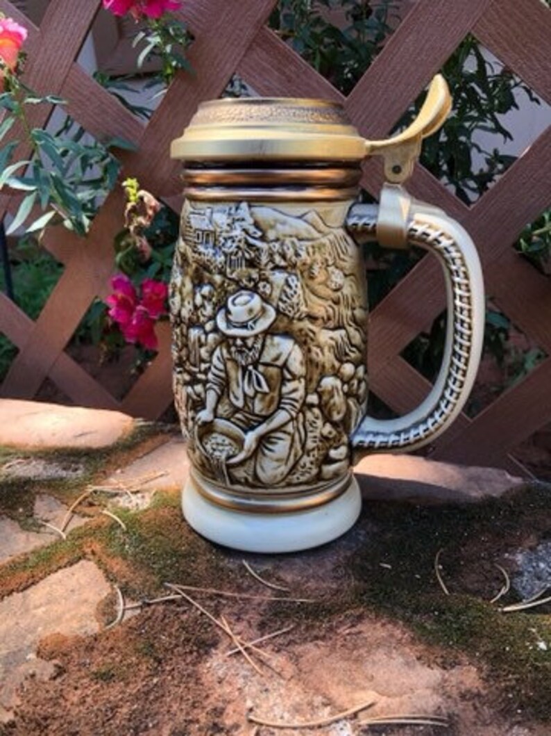 Beer Stein Vintage Stoneware Avon 1980's Brazil Etsy