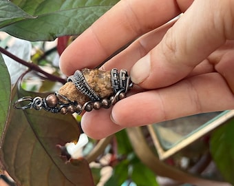 Handmade Jewelry Handmade, Christmas, Fossil Shell, Carnelian Agate, WireWeavedUniques