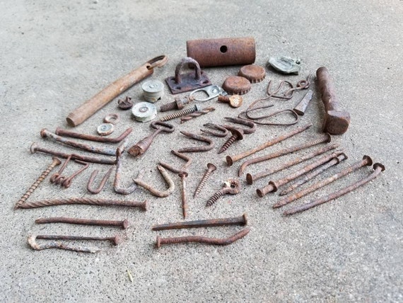Oxidado Clavos Oxidados Clavo De Cubierta Grapas Piezas De Etsy