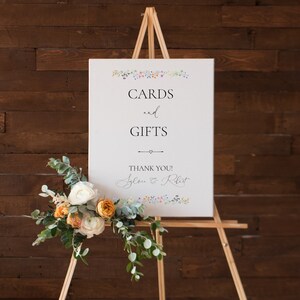Secret Garden Wildflowers Gifts Sign | Bridal Shower | Wedding | Brunch | Garden Party | Digital Invitation (Editable, Printable)