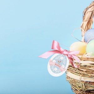 Printable Easter Egg Name Tags, Easter Basket Tags, Easter Party - Boho ...