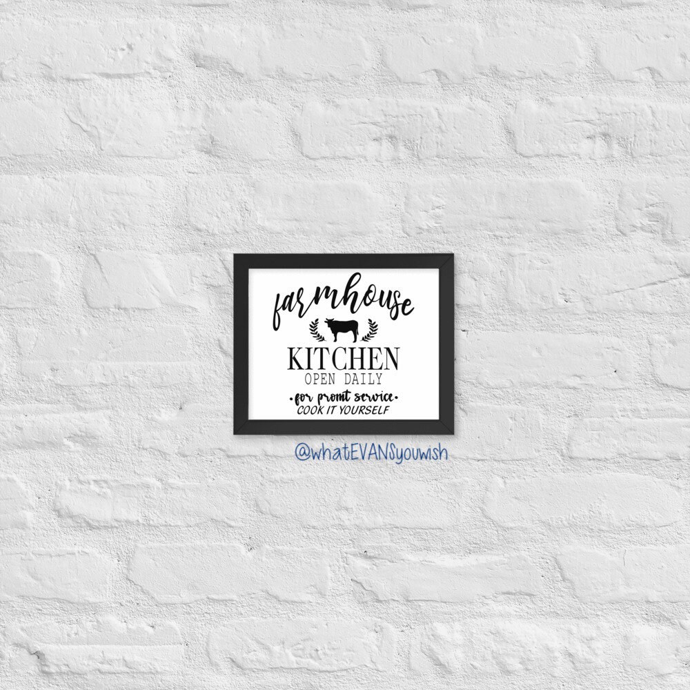 The farmhouse Kitchen Framed Poster Etsy UK