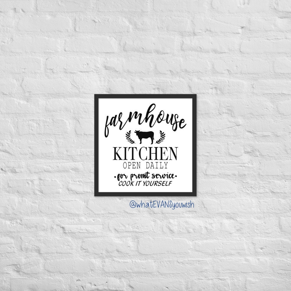 The farmhouse Kitchen Framed Poster Etsy UK