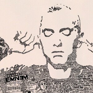 EMINEM lyrics/quotes hand drawn artwork poster | Etsy
