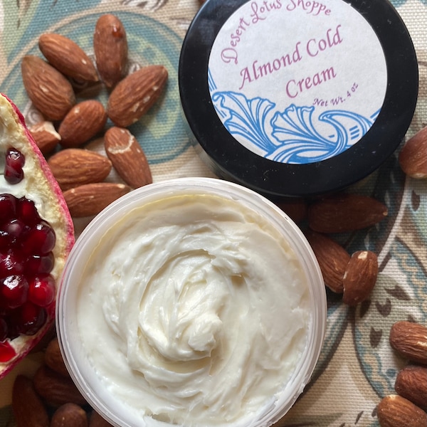 Almond Cold Cream, Cold cream cleanser, moisturizing cleanser, cold cream, deep cleansing for face