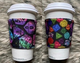 Taza acogedora funda de taza reutilizable lavable dnd dados math rocks poliédrico