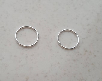 8mm Cartilage Earring, Sterling Silver Plated Hoop Earring, Endless Hoop Earring, Seamless, Hugging Hoop, Nose , Helix ,Tragus