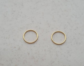 8mm Cartilage Earring, Sterling Silver, Gold Plated Hoop Earring, Endless Hoop Earring, Seamless, Hugging Hoop, Nose , Helix ,Tragus