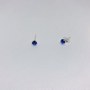 CST376 Sterling silver 4mm stud earrings, Sterling Silver Birthstones, Cubic Zirconia stud earring, Birthstones earring, Cartilage