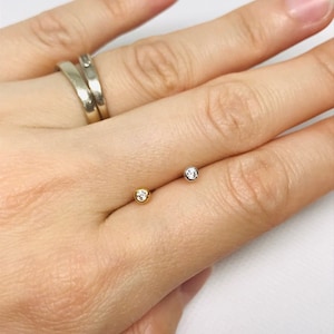 Mini Bezel Stud Earrings