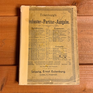 Beethoven Symphony No. 7 Full Orchestra Antique Book Miniature Music Score Germany - Rare