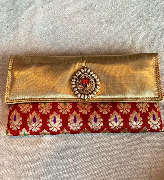 Bejeweled Pouch Makeup Jewelry Bag - image 1