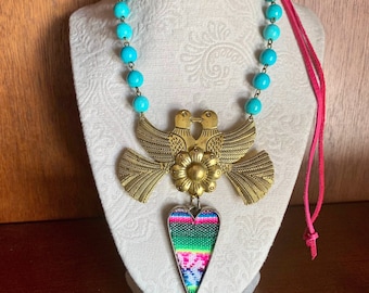 Vintage Chakra Rainbow Pride Doves Heart Antique Finish Adjustable  Necklace with Gift Box