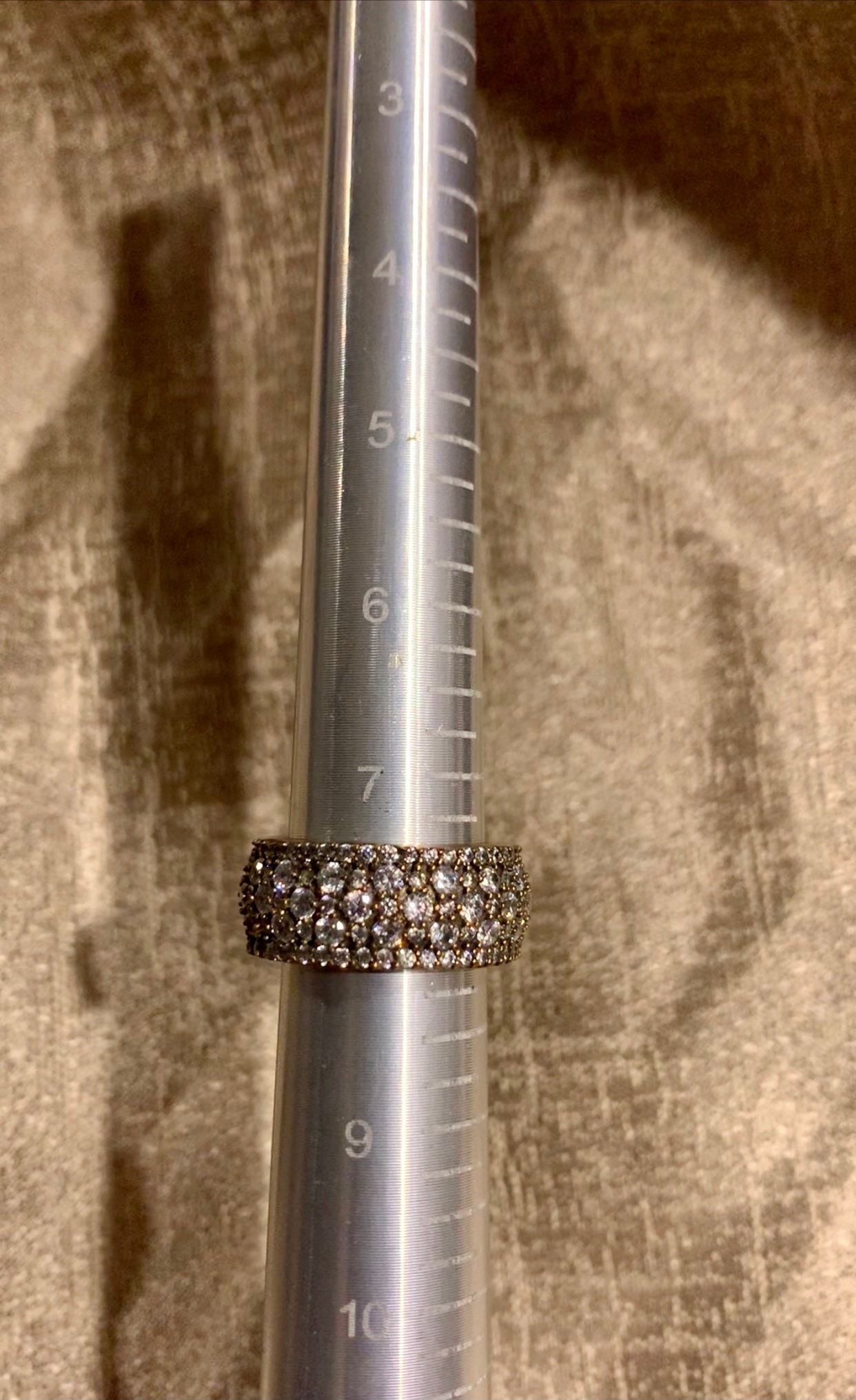 European Eternity Band Encrusted With Crystal Topaz Size 7.5  Eternity Band Encrusted w/ Crystal Topaz Size 7.5 main image 0