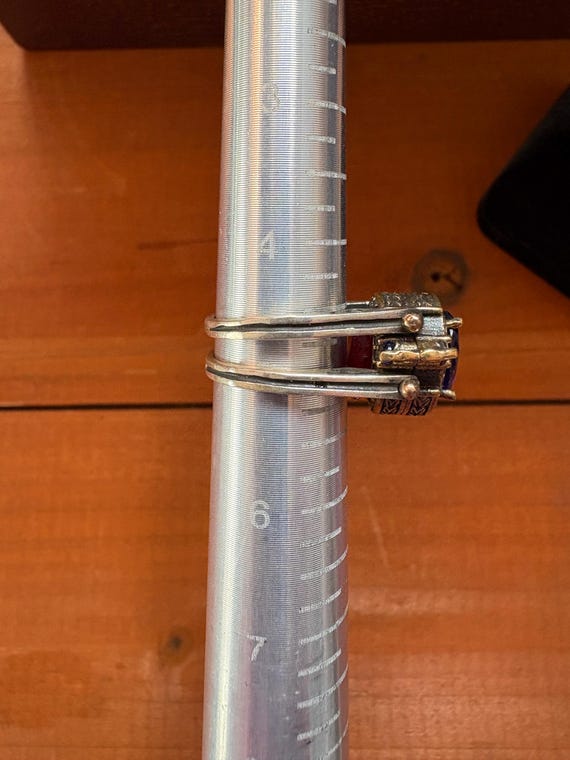 Reversible Double-Stone Vintage Ring Ruby & Sapph… - image 7