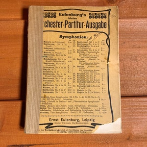 Beethoven EROICA Symphony No. 3 Full Orchestra Antique Book Miniature Music Score Germany - Rare